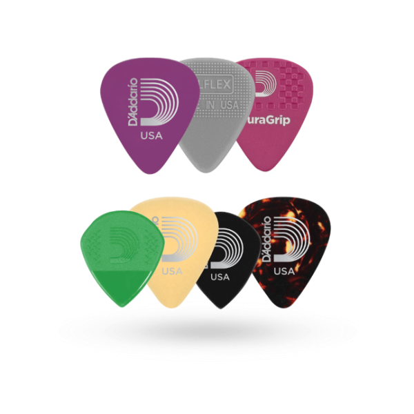 D'Addario 1XVP4-5 ist eine 7er-Packung mit einer Auswahl an mittelstarken Plektren.